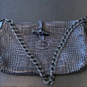 Longchamp Gray Croc Mini Bag